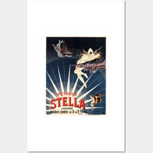 PETROLE STELLA Gasoline 1897 by Henri Boulanger Gray French Vintage Poster Posters and Art